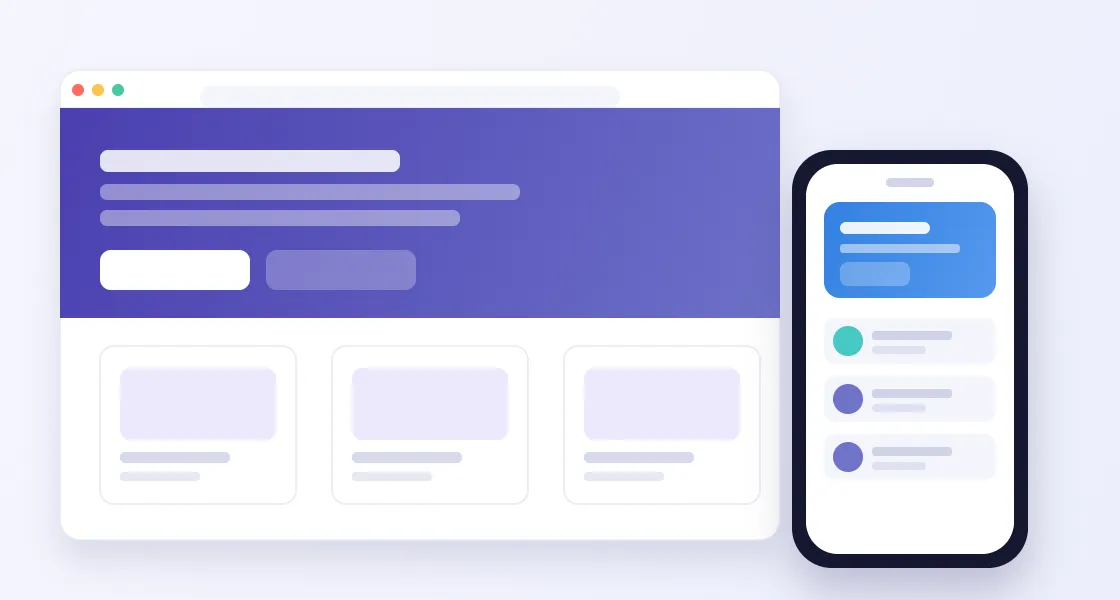 Responsive web and mobile application